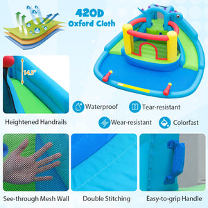 Dinosaur-themed Inflatable Water Slide Park with 950W Air Blower view 8