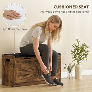 Shoe Storage Bench, Entryway Bench with 2-Tier Cabinet, Flip-Top Storage, Padded Cushion for Hallway – view 6