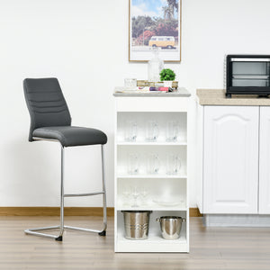 Bar Table, High Top Pub Table with 4 Storage Shelves, Modern Bar Height Table for Home Bar, Kitchen, Grey – view 6
