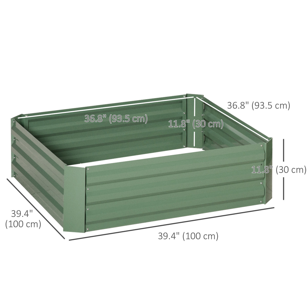 39" x 39" x 12" Set of 2 Raised Garden Bed, Elevated Planter Box with Galvanized Steel Frame for Growing – view 2