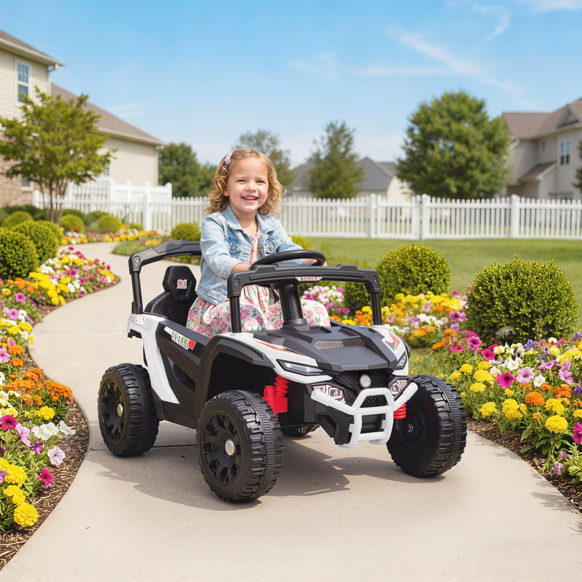 Qaba 12V Kids Ride On Truck with Dual Motors, Rear Suspension, Remote Control for 3-5 Years Boys Girls