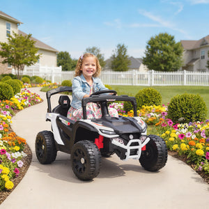 Qaba 12V Kids Ride On Truck with Dual Motors, Rear Suspension, Remote Control for 3-5 Years Boys Girls