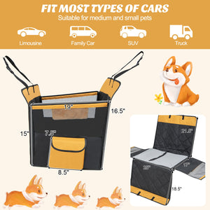 Dog Car Seat Cover with Mesh Window for Small and Medium Dogs-Black view 4