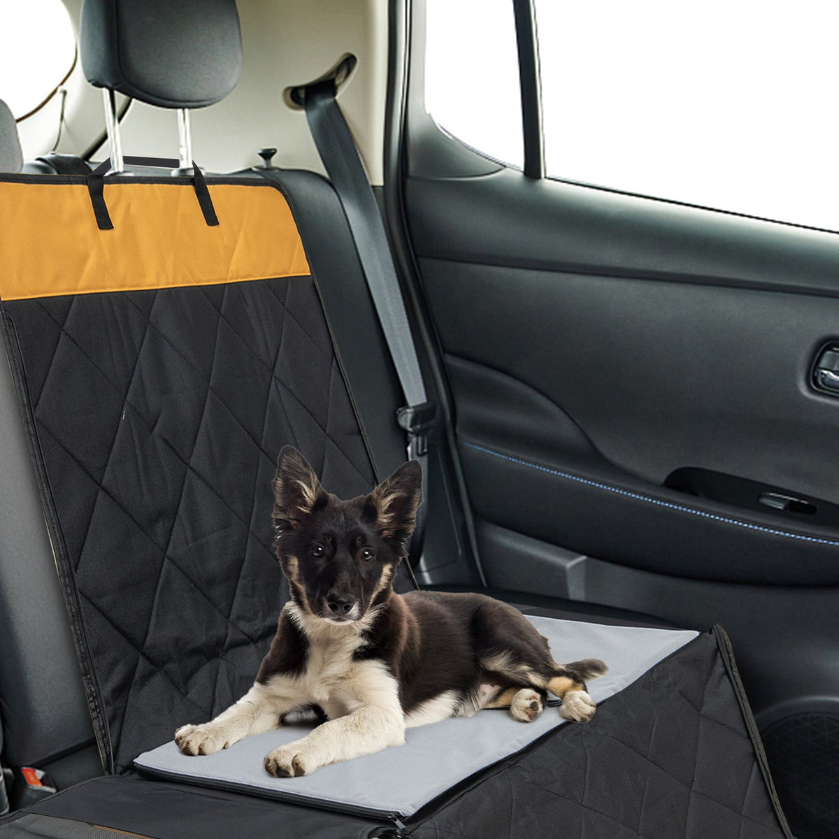 Dog Car Seat Cover with Mesh Window for Small and Medium Dogs-Black view 5