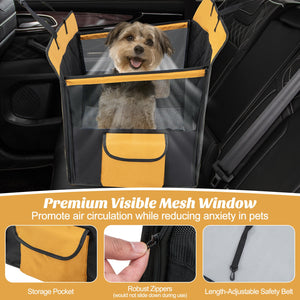 Dog Car Seat Cover with Mesh Window for Small and Medium Dogs-Black view 6