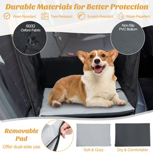 Dog Car Seat Cover with Mesh Window for Small and Medium Dogs-Black view 8