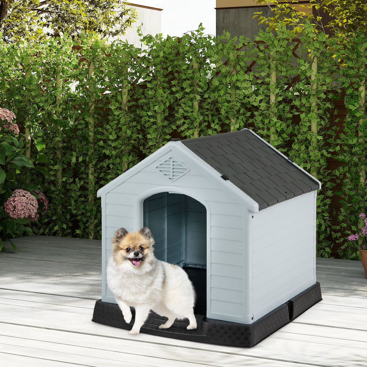 Dog House for Small Dogs Waterproof Plastic with Elevated Floor-S view 2
