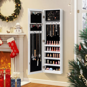 Door and Wall Mounted Armoire Jewelry Cabinet with Full-Length Mirror view 2
