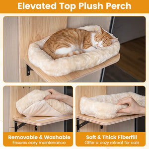 Door Hanging Cat Climber 4-level Height Adjustable with Plush Bed-Beige view 9