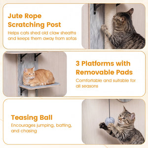 Door Hanging Cat Climber 4-level Height Adjustable with Plush Bed-Gray view 8