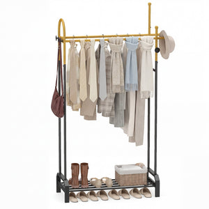Double Rods Garment Rack for Hanging Clothes-Gold view 4