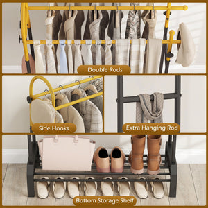 Double Rods Garment Rack for Hanging Clothes-Gold view 7