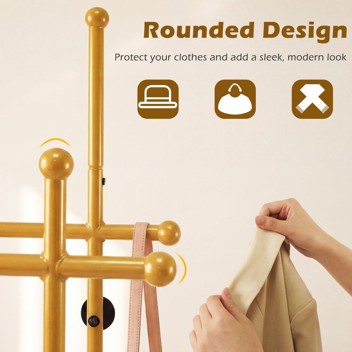 Double Rods Garment Rack for Hanging Clothes-Gold view 8