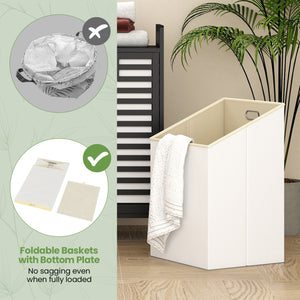 Double Tilt-out Laundry Hamper with 2 Removable Bins-Black view 9