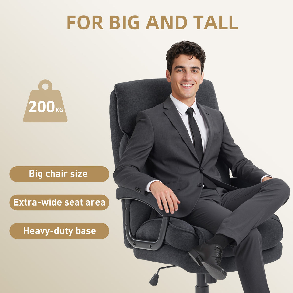 Big and Tall Executive Office Chair, Up to 450 lbs. Heavy Duty Desk Chair, Computer Chair for Heavy People – view 3