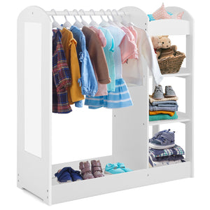 Kids Dress Up Storage with Mirror-White view 4