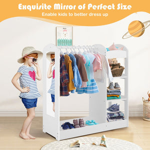 Kids Dress Up Storage with Mirror-White view 6
