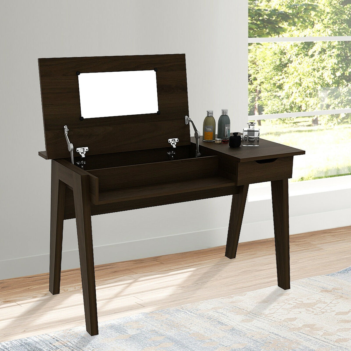 Dressing Table with Flip Mirror and Storage Drawer view 6