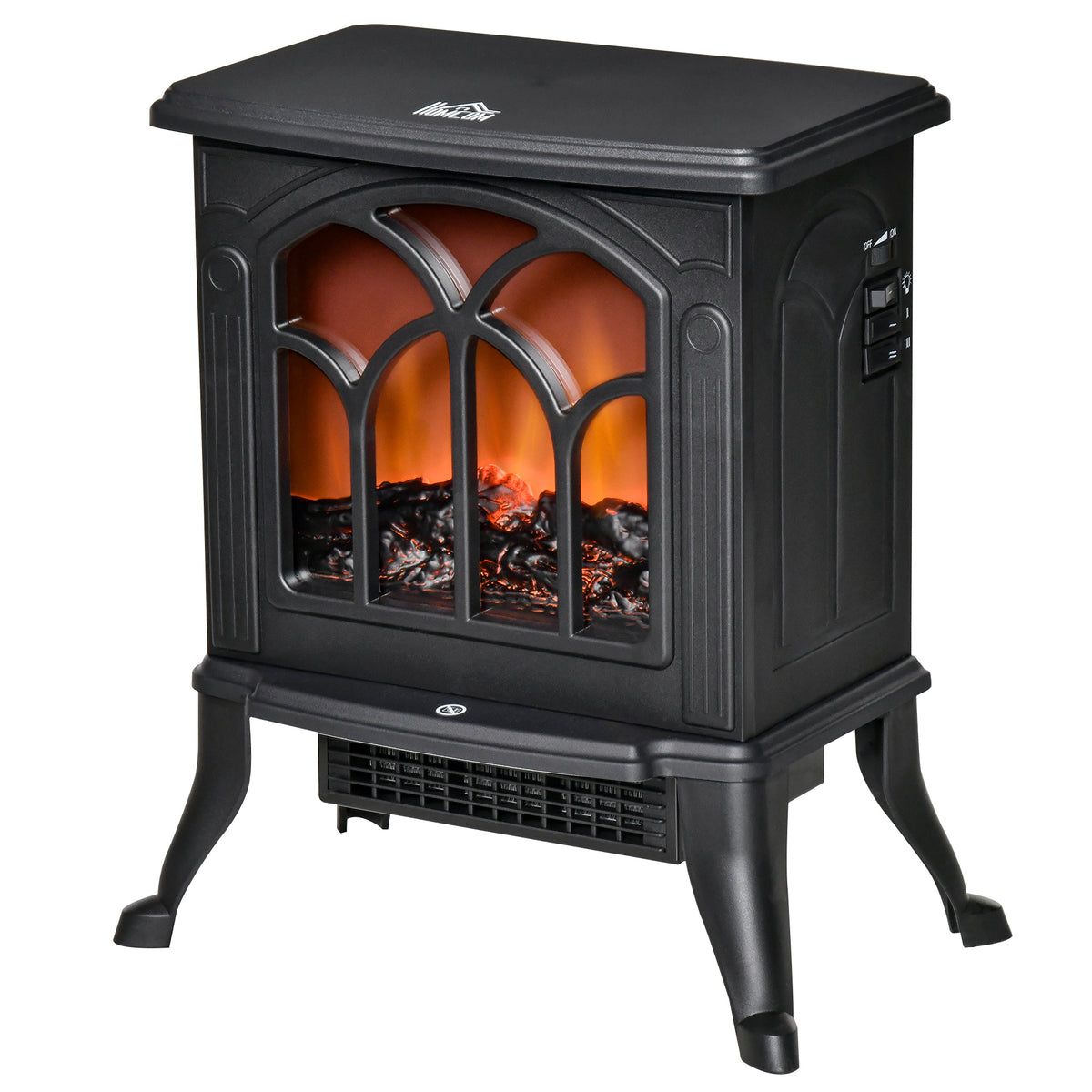 Electric Fireplace Heater, Freestanding Fireplace Stove with Realistic Flame, Overheat Protection