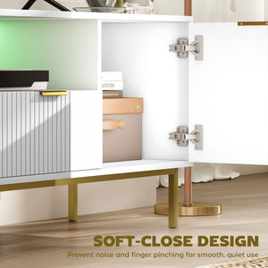 Modern TV Console for TVs up to 60 Inch, Entertainment Center with Smart RGB LED Lights and Soft Close – view 26
