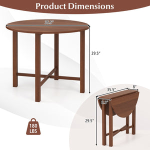 Dual Drop Leaf Dining Table for Small Spaces-Walnut view 5