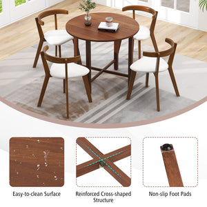 Dual Drop Leaf Dining Table for Small Spaces-Walnut view 9