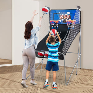 Dual Shot Basketball Arcade Game with 8 Game Modes and 4 Balls-Blue view 3