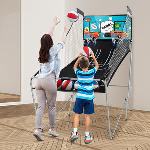 Dual Shot Basketball Arcade Game with 8 Game Modes and 4 Balls-Green view 3