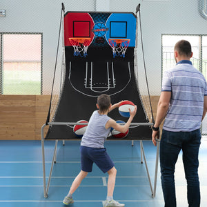 Dual Shot Basketball Arcade Game with 8 Game Modes and 4 Balls-Red view 2