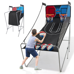 Dual Shot Basketball Arcade Game with 8 Game Modes and 4 Balls-Red view 4