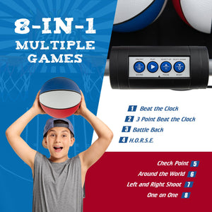 Dual Shot Basketball Arcade Game with 8 Game Modes and 4 Balls-Red view 6