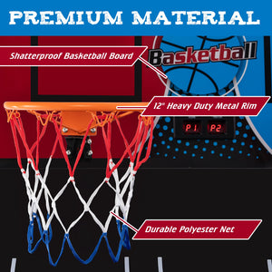 Dual Shot Basketball Arcade Game with 8 Game Modes and 4 Balls-Red view 7