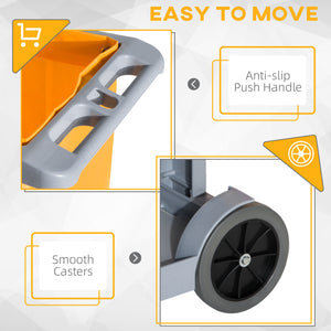 Janitorial Cart with 3 Shelves, Cleaning Cart on Wheels with Rubbish Bag and Mop Holders for Hotel – view 4
