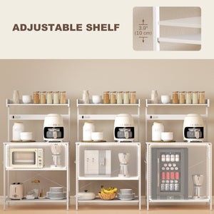 Kitchen Baker's Rack with Power Outlet, Coffee Bar Station with Adjustable Shelves and Hooks – view 32
