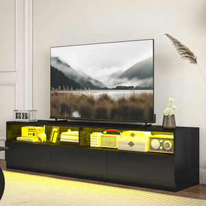 LED Lighted TV Stand for TVs up to 75", Modern TV Cabinet with Storage Drawers for Living Room – view 14