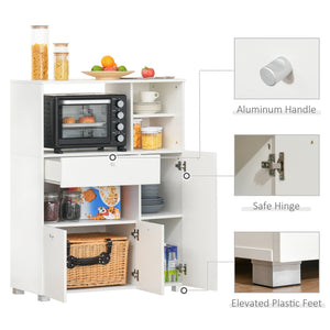Compact Kitchen Pantry Cabinet Server Hutch Storage Buffet with Microwave Oven Stand Drawer and Shelves – view 6