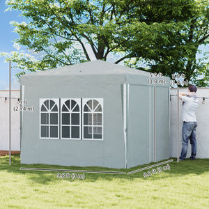 10' x 10' Pop-Up Canopy Tent with Sidewalls, Height-Adjustable, Carry Bag Included, for Outdoor, Garden – view 2