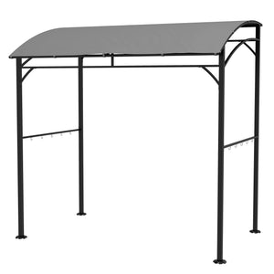 7' x 5' BBQ Grill Gazebo Tent, Garden Grill Canopy with Steel Frame and Hooks, Outdoor Sun Shade, Grey – view 50