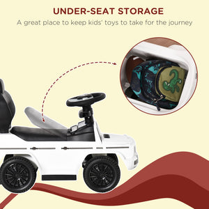 Aosom Mercedes-Benz G350 Licensed Push Car, 3-in-1 Toddler Sliding Car with Horn, Steering, Foot Rest, Seat Storage