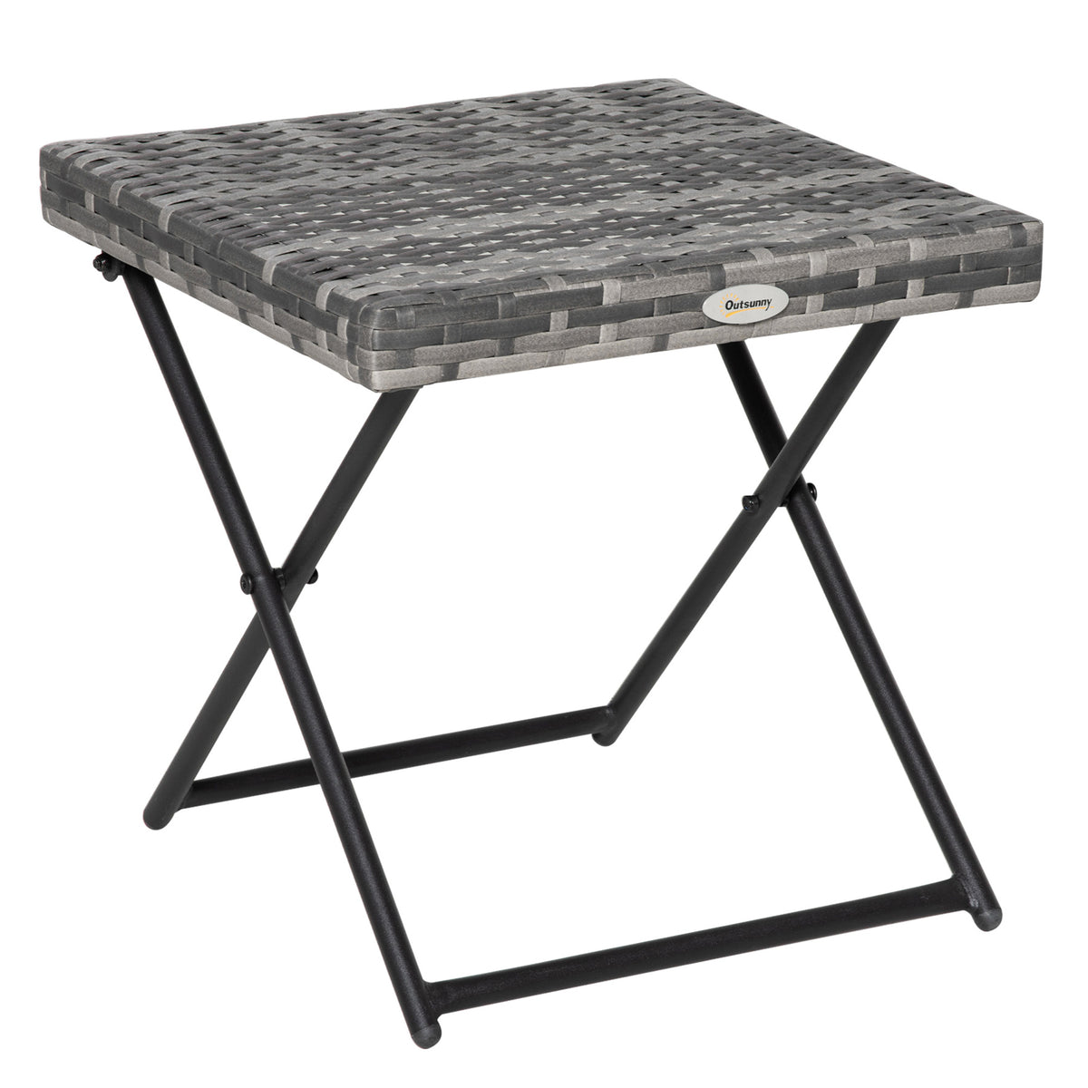 Rattan Coffee Table Folding Patio Outdoor Side Table Wicker for Balcony, Porch, Poolside