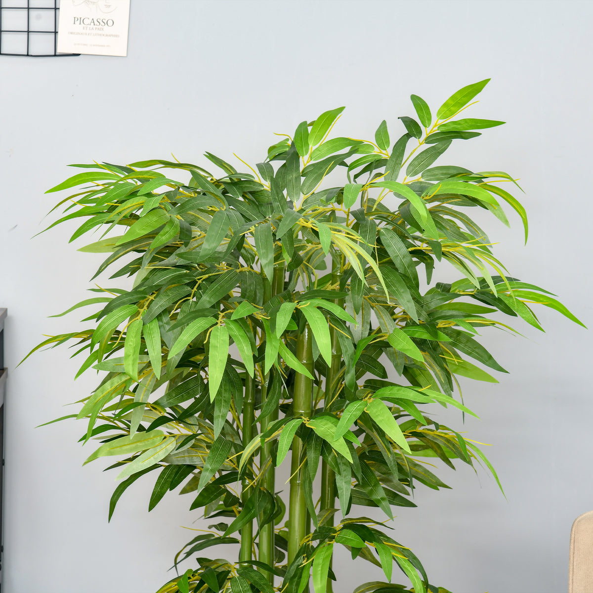 Set of 2 4.5FT Artificial Bamboo Tree Faux Decorative Plant in Nursery Pot for Indoor Outdoor Décor
