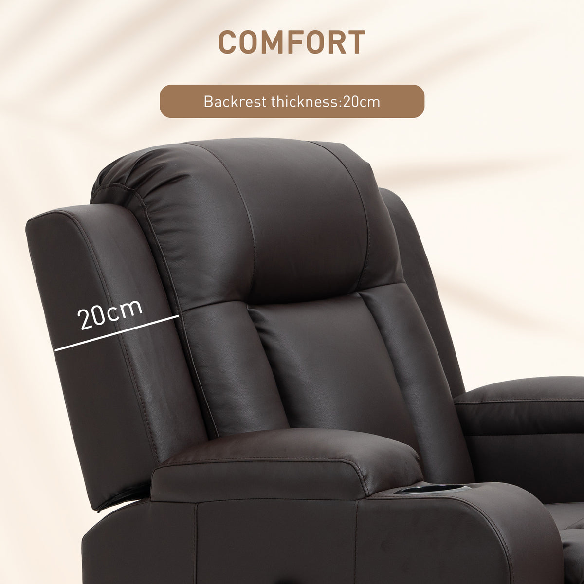 Swivel Massage Recliner Chair Rocker, Overstuffed Manual Reclining Sofa – view 13