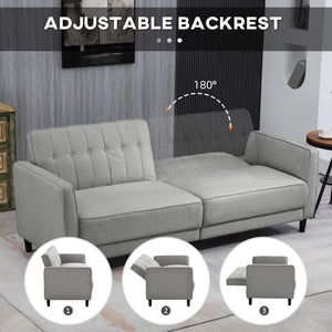 Convertible Bed with Couch, Button Tufted Fabric Sofa Bed with Adjustable Back for Living Room – view 11