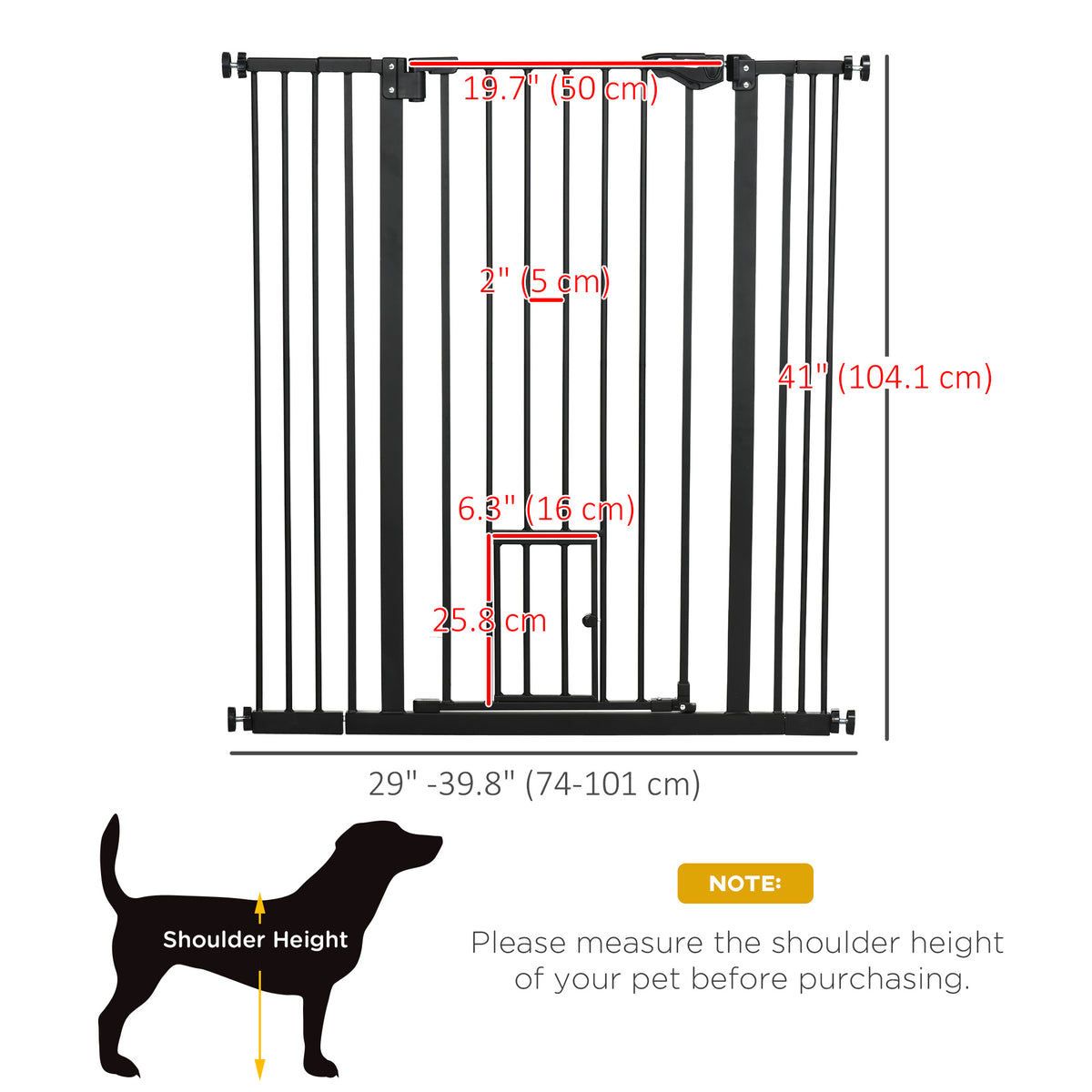 41" Easy Open Indoor Dog Gates for Doorways, House, Stair - Black – view 16