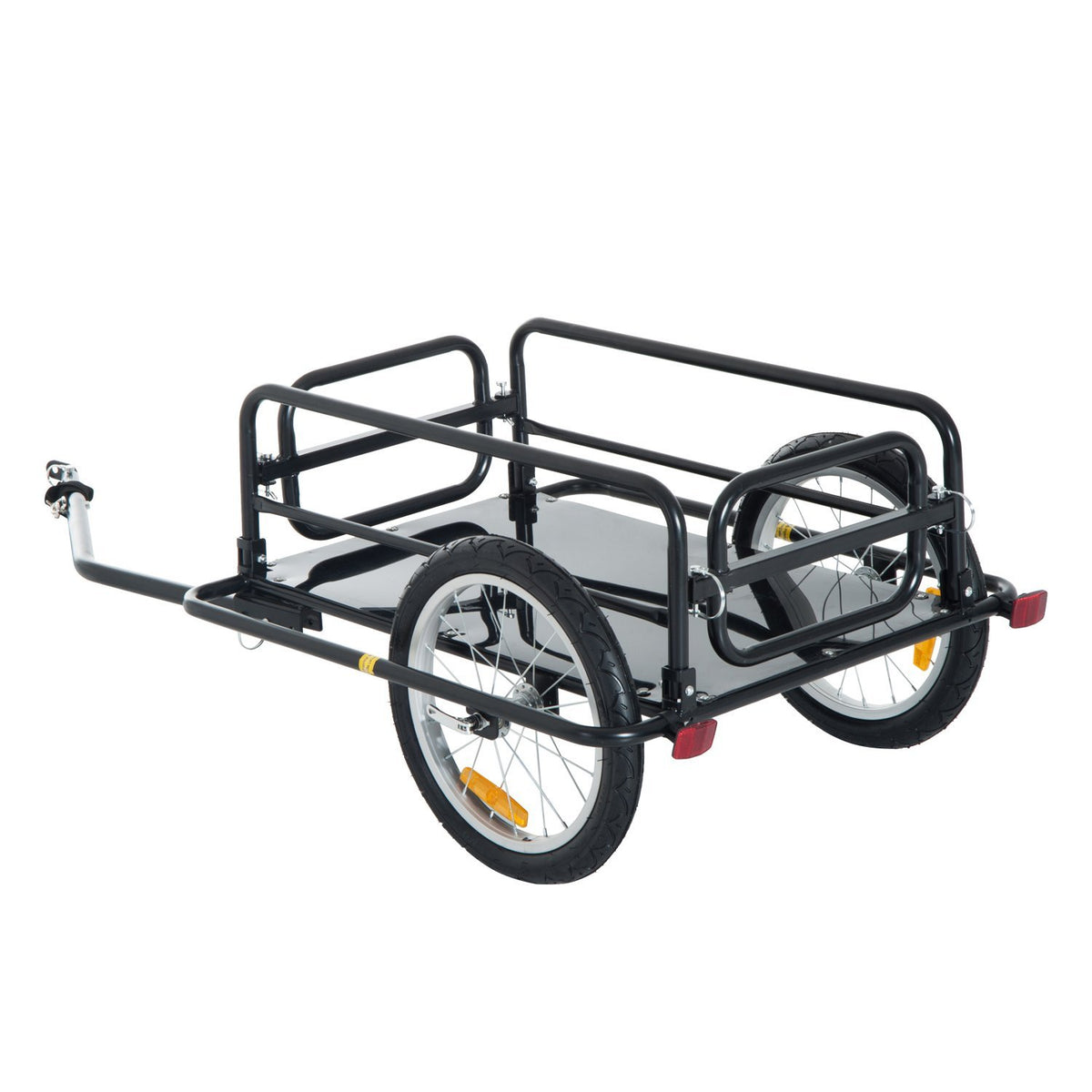 Aosom Folding Bicycle Cargo Trailer Wagon Utility Bike Cart Carrier Garden Patio Tool New