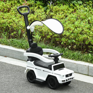 Aosom Mercedes-Benz G350 Licensed Push Car, 3-in-1 Toddler Sliding Car with Horn, Steering, Foot Rest, Seat Storage
