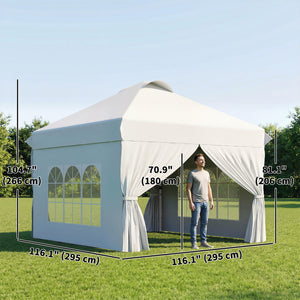 10' x 10' Pop Up Canopy Tent, Instant Sun Shelter, Tents for Parties, with Wheeled Carry Bag, White