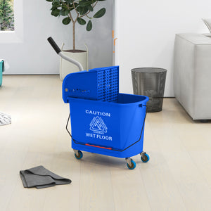 Compact Mop Bucket with Wringer, Mop Bucket on Wheels, 5 Gallon, Separate Dirty and Clean Water, Yellow – view 21