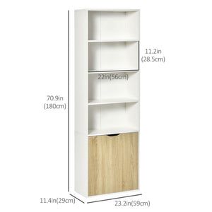 4-Tier Open Bookshelf with Doors Modern Home Office Bookcase Storage Cabinet for Living Room Bathroom – view 2