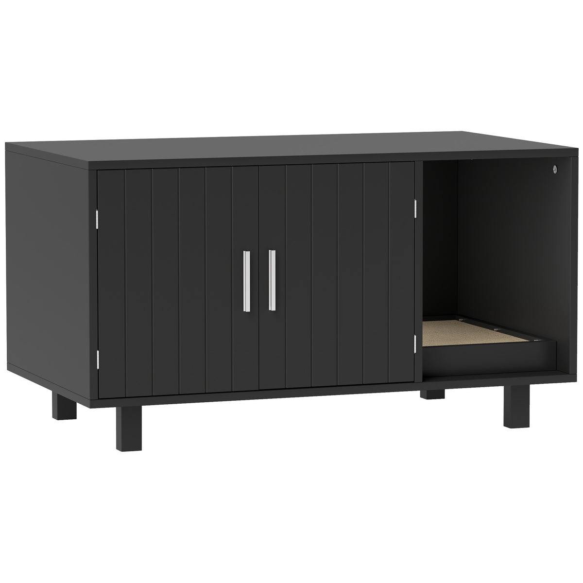 Cat Litter Box Enclosure, Hidden Litter Box Furniture, Cat House End Table Washroom with Scratching Pad – view 3
